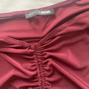 Burgundy scrunched